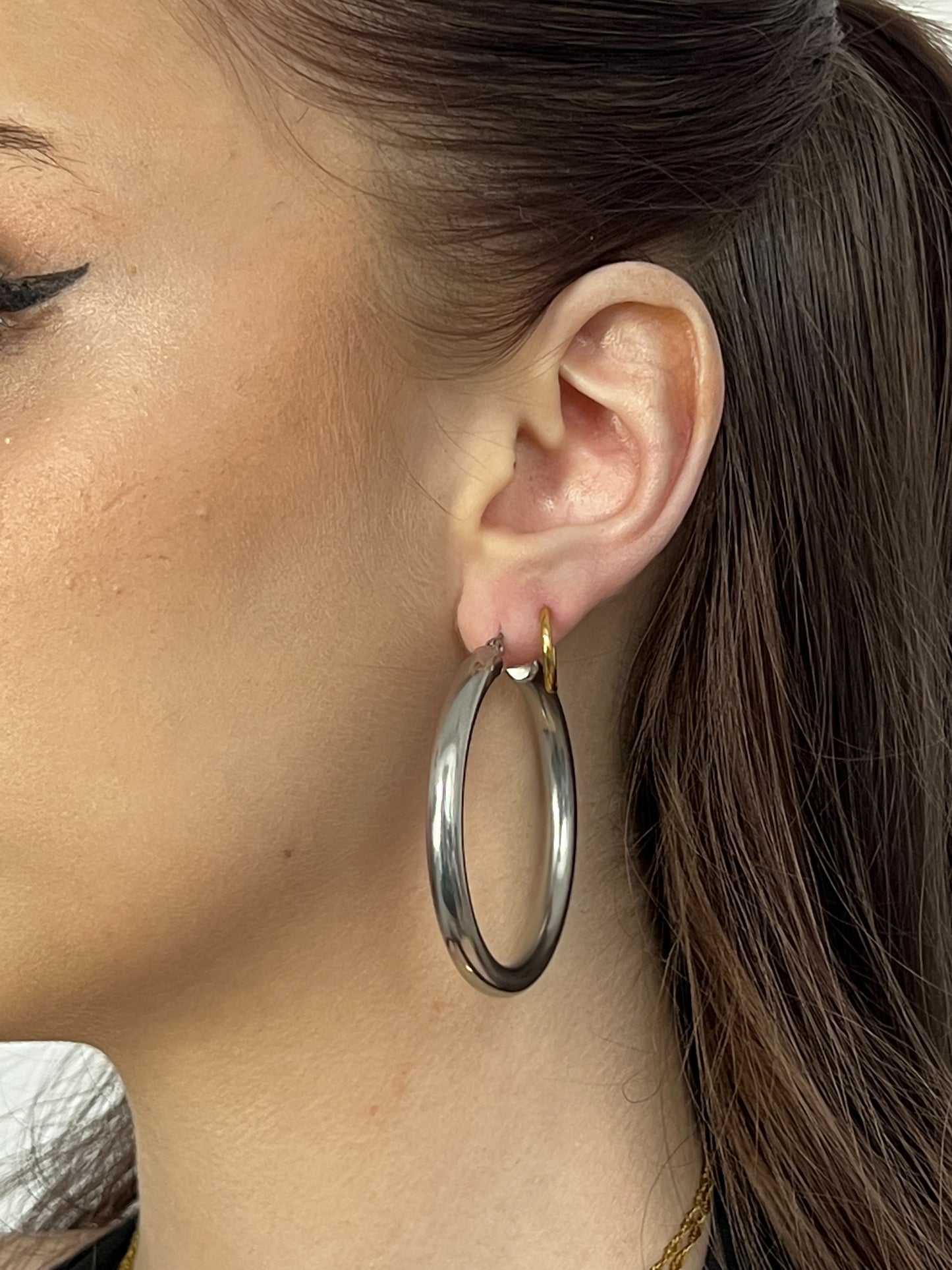 Silver Hoops L